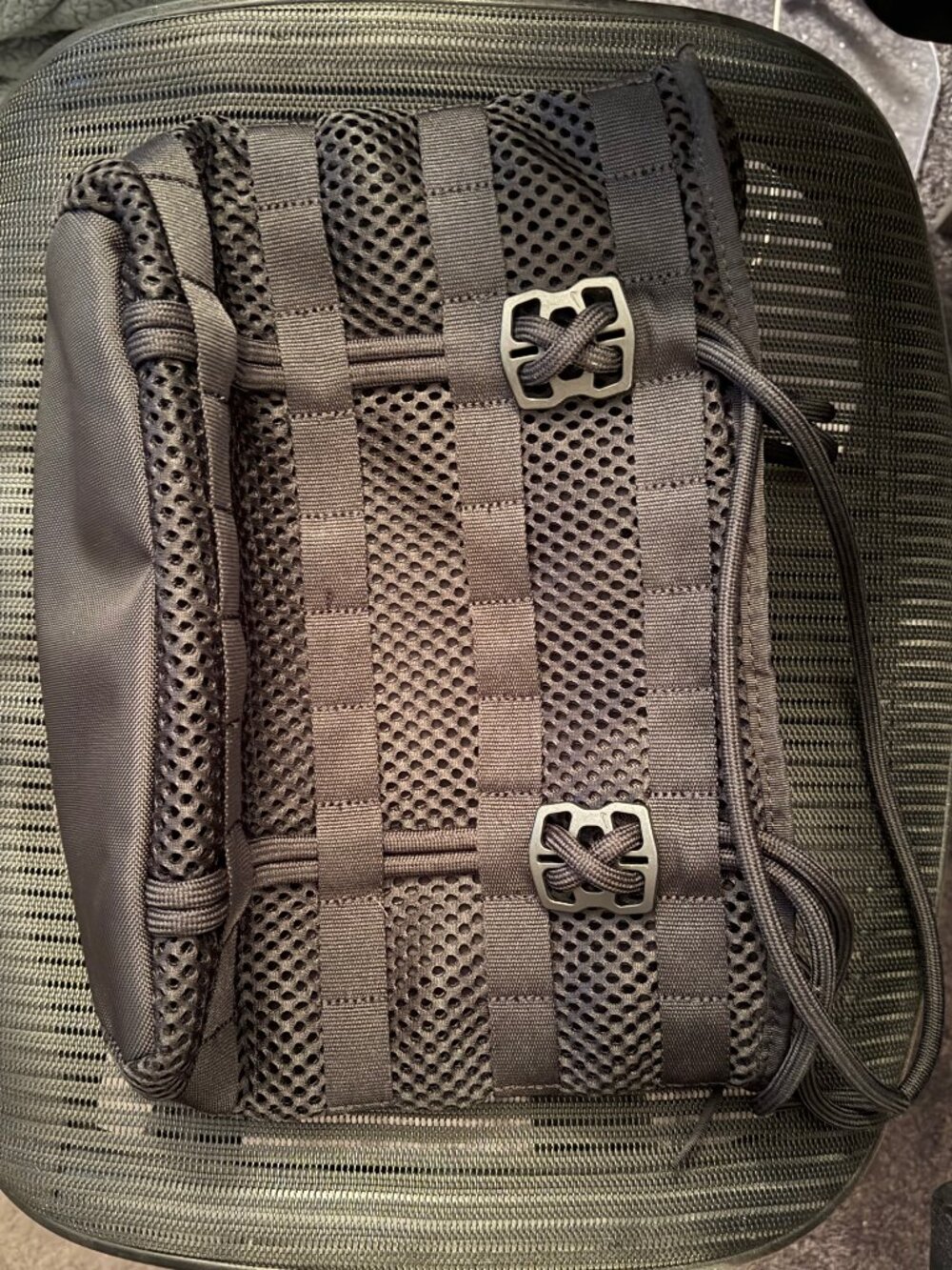NIKE Mesh Black Tote Bag Webbing Double Shoulder Strap - Picture 4 of 7